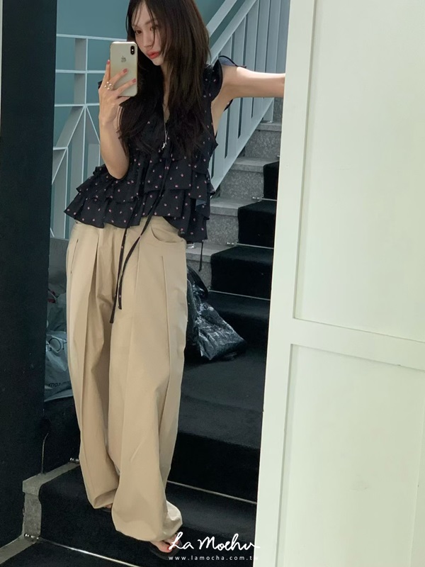 碎花涼感美背蛋糕上衣(花花清單)